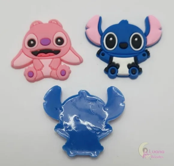 Apliques Stitch Personagem de Borracha - Pct C/6 Unidades