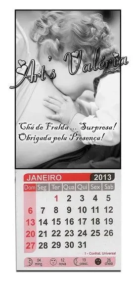 Mini Calendário Destacável 5x12cm
