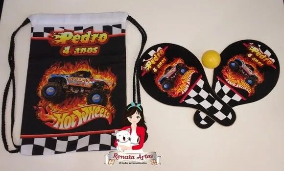 Mochila Ping Pong Tema Hot Wheels Monster Truck