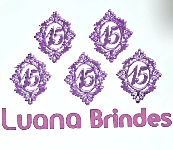 Aplique Moldura 15 Anos Roxo 3,5cm Pacotes C/10 Unidades