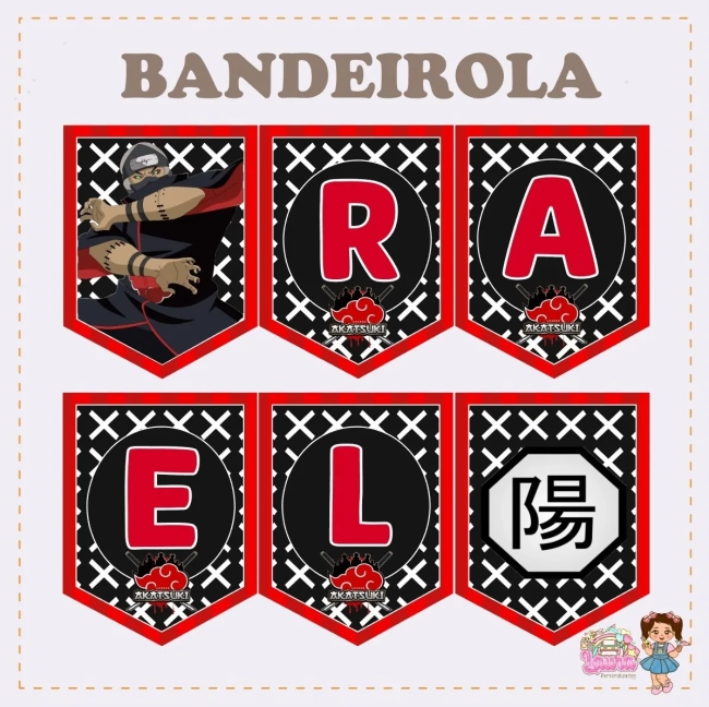 Kit Festa Só Um Bolinho AKATSUKI - Decoração de Festa