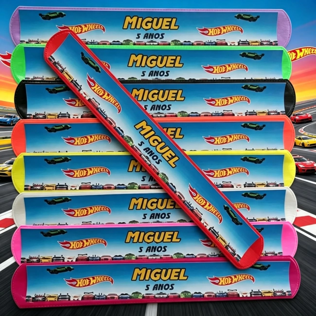 Pulseira Bate e Enrola Personalizada da Hot Wheels