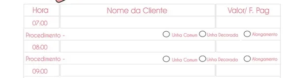 Arquivo Digital Agenda da Manicure Permanente - Cód.: 02
