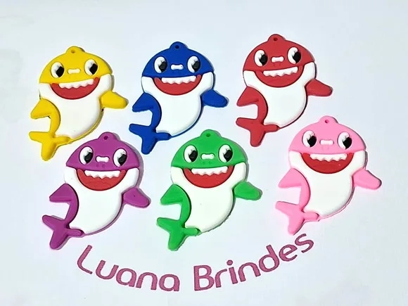 Aplique Baby Shark Emborrachado Pacote com 6 Unidades