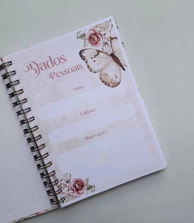 Caderno A5 Borboleta Vintage c/ 100 folhas