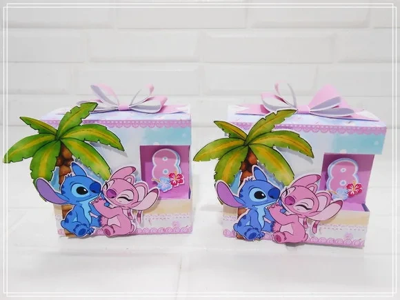 Caixa Meio Projeto Stitch Rosa