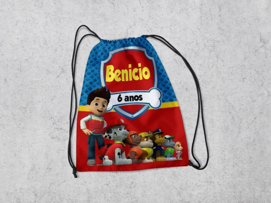 Mochilinha Personalizada para lembrancinhas Patrulha Canina