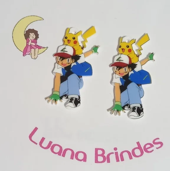 Pingente Pokemon em Acrilico Uv -3 Unidades
