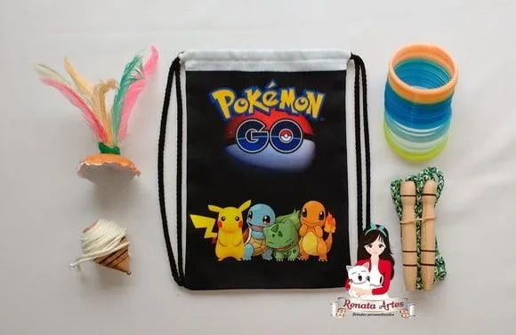 Mochila Boa Infância Personalizada Tema Pokémon Go