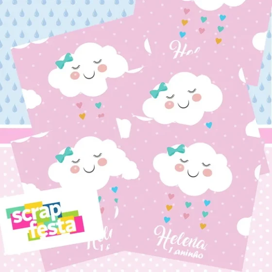 Adesivo Personalizado Quadrado 10x10 Chuva de Amor