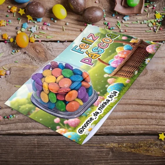 Cartão de Páscoa Blister com Confete Coelho