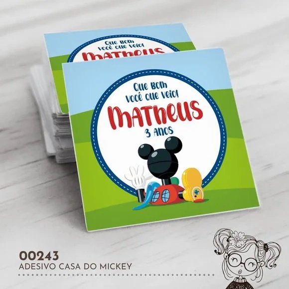Adesivo Quadrado Casa do Mickey - 00243