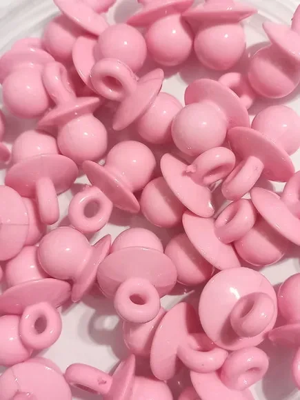 Pingente Chupetinha Rosa Leitosa 2,5cm - 20 Unidades