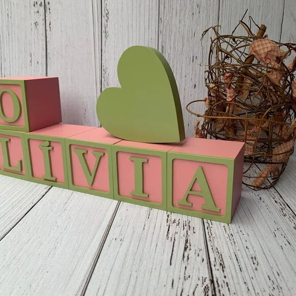 Decoração Bebê Candy Colors - Cubos 6x6cm Ts + Coração