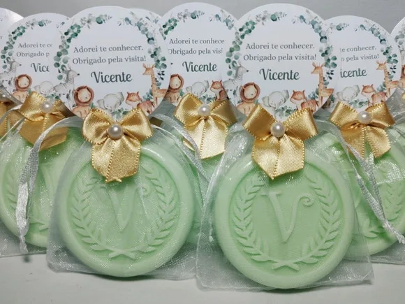 Lembrancinha Safári Personalizada, Sabonete Letra Inicial