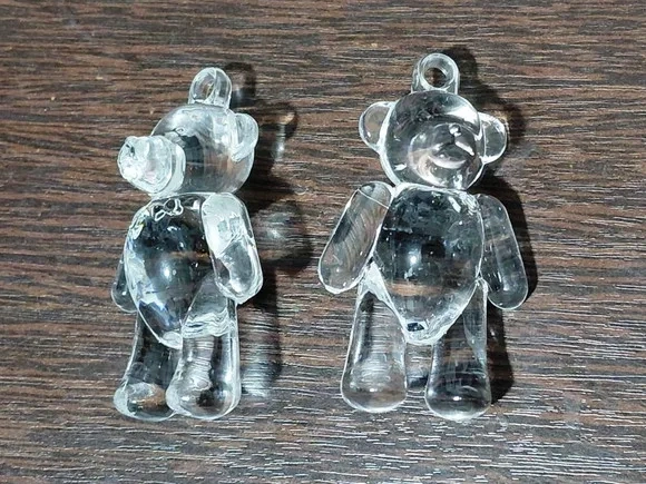 Pingente Ursinho em Pé Acrílico 4cm Pacote com 5 Unidades