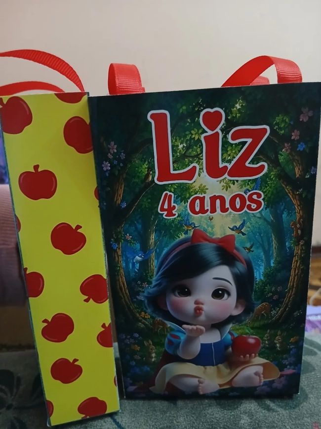 Sacolinha personalizada para lembrancinhas Branca de neve baby