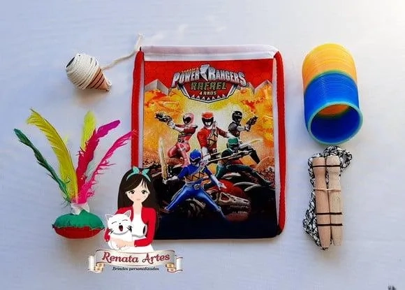 Mochila Boa Infância Tema Power Rangers Dino Charge