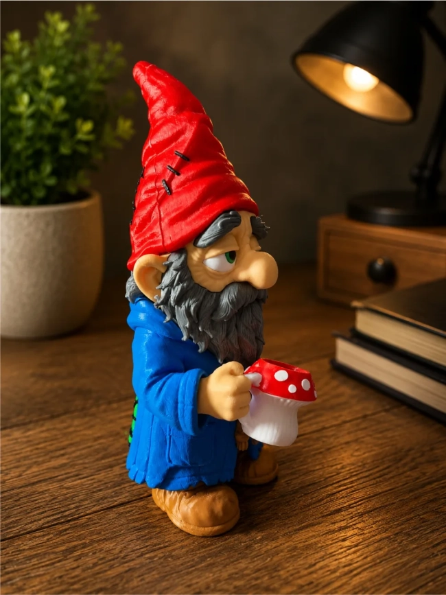 Gnomo Decorativo com Xícare de café de Cogumelo em Impressão 3D