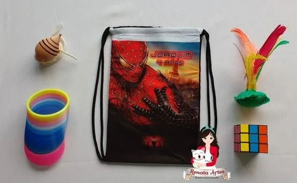 Mochila Brinquedos Retrô Tema Homem Aranha