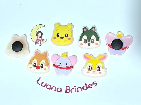Pins de Crocs Ursinho Pooh Fluorescente 5 Unidades