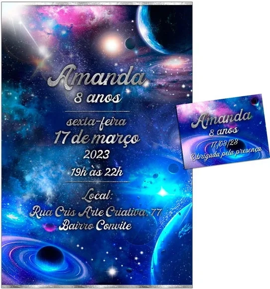 Convite Digital C/tag Espaço Galaxia