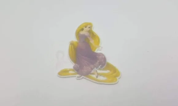 Aplique Princesa Rapunzel em Acrílico Uv com 5cm 4 Unidades