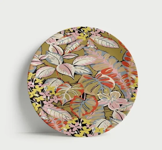 Prato Decorativo Tropical 21 cm - Decoração Mesa ou Parede