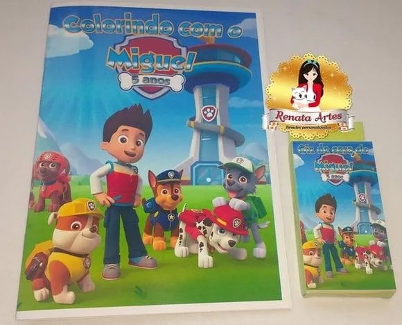 Patrulha Canina - Revista de Colorir com Giz Personalizados
