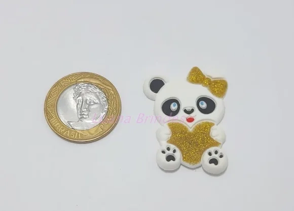 Aplique de Pandinha emborrachado - pct com 10 unidades