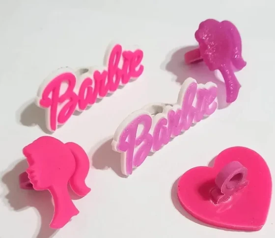 Ponteira P/lápis Barbie de Borracha Variados - Pct C/5 Unid