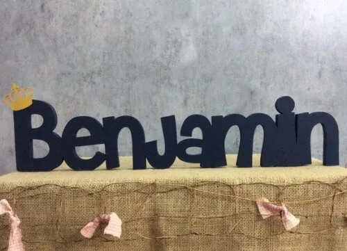 Letras Decorativas - nome em MDF Linha CH Com Coroa