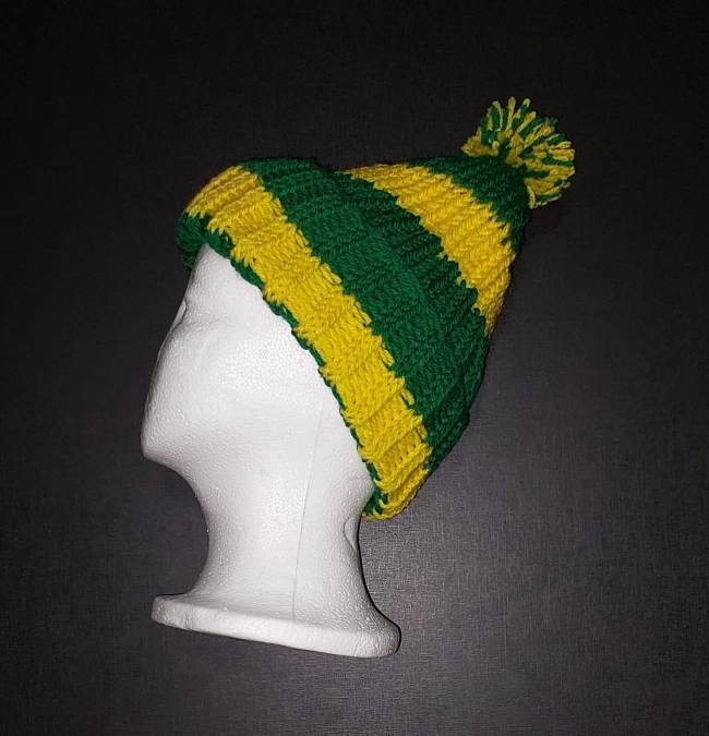 Touca Gorro verde e amarelo