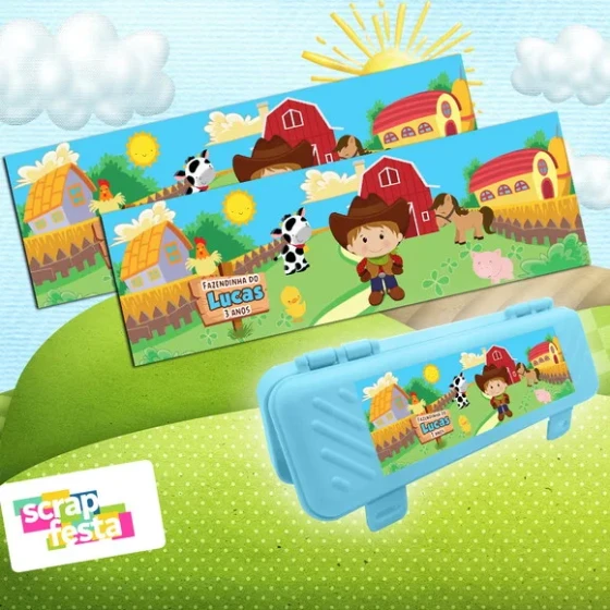 Estojo Escolar Personalizado Festa Fazendinha
