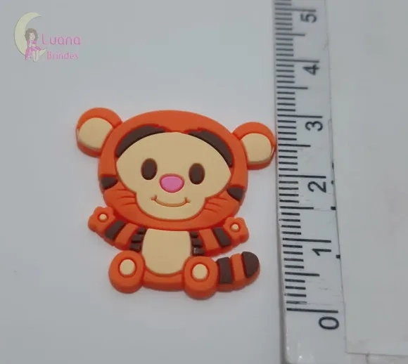 Apliques Personagens Ursinho Pooh de Borracha - Pct C/8 Unid