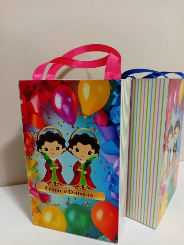 Sacolinhas Personalizadas Cosme e Damião para Lembrancinhas