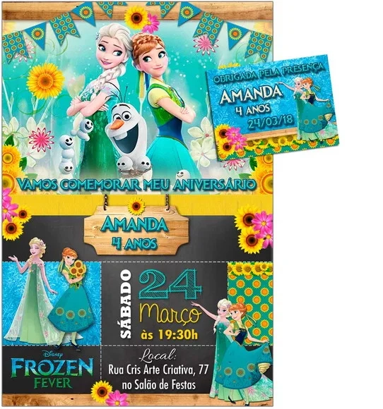CONVITE DIGITAL C/TAG Frozen Fever
