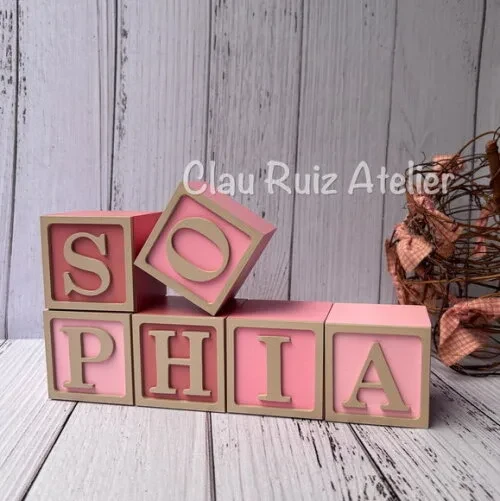 Decoração Bebê - Cubos 6x6cm Tons Terrosos Ts