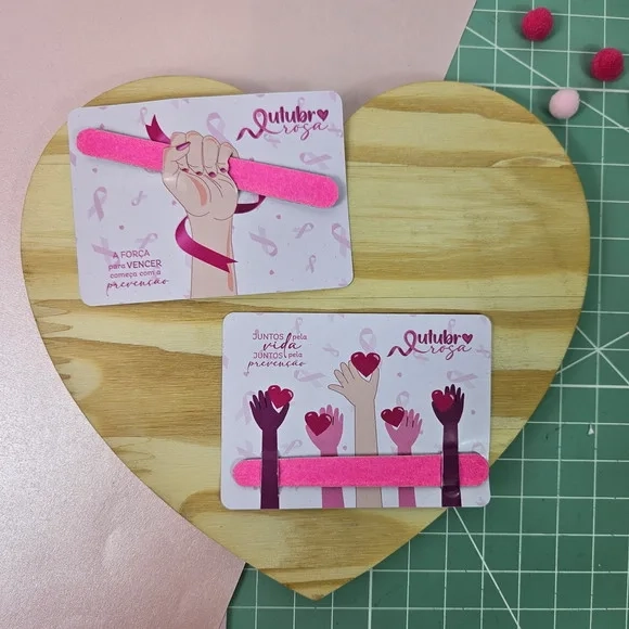 Card com Mini Lixa Outubro Rosa