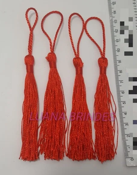 Pingentes Tassel de Seda Vermelha Pct 10 Unidades
