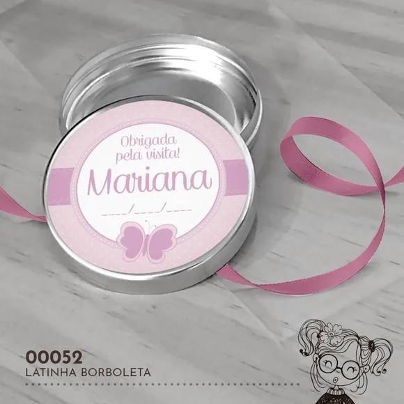 Latinha Adesivada Borboleta - 00052