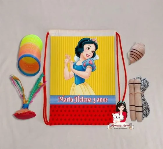 Mochila Boa Infância Personalizada Tema Branca de Neve