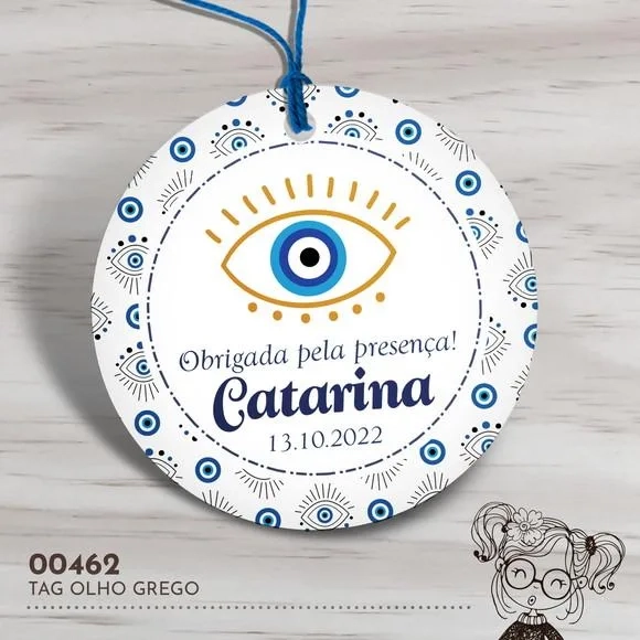 Tag Redonda Olho Grego - 00462