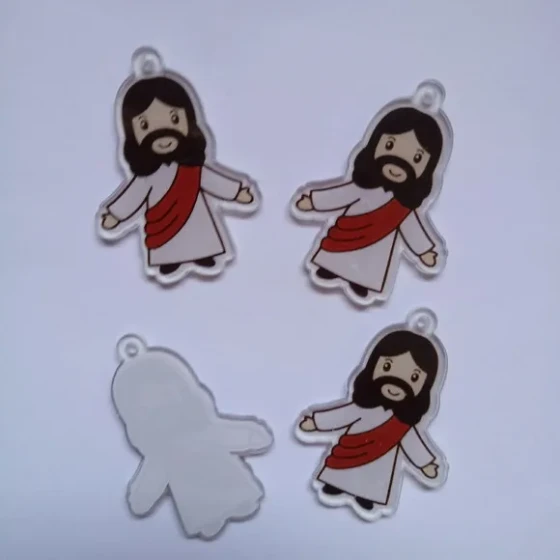 Pingente Jesus Ressuscitado Acrilico - Pct 04 Unidades
