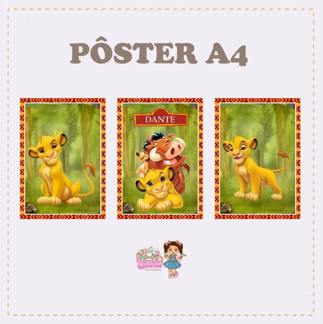 Kit Festa Só Um Bolinho SIMBA - REI LEAO - Decoração de Festa