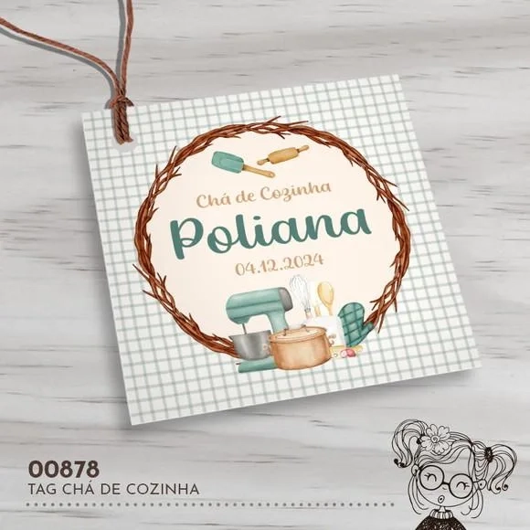 Tag Quadrada Chá de Cozinha - 00878