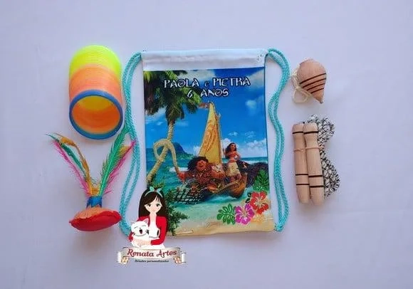 Mochila Boa Infância Personalizada Tema Moana