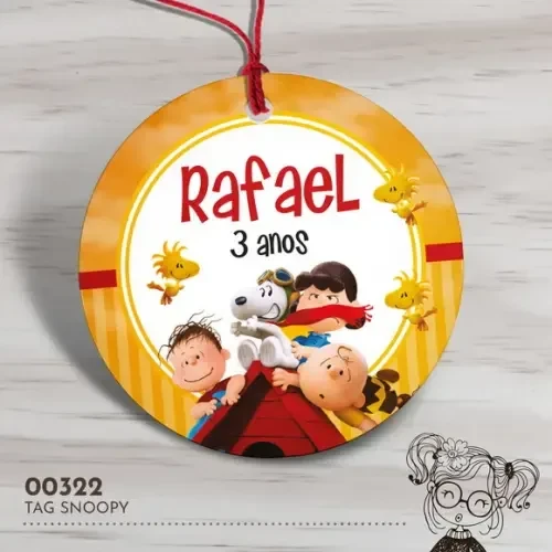 Tag Redonda Snoopy - 00322