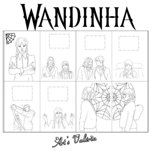 Álbum de Figurinhas Wandinha Addams - Wednesday - 10x15cm