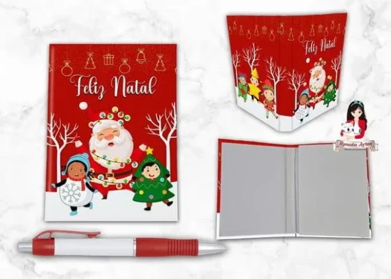 Bloquinho Personalizado com Caneta Natal